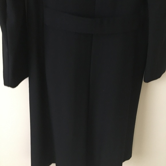 Vtg BlackWool Overcoat Fully Lined Single Breasted - Picture 7 of 9